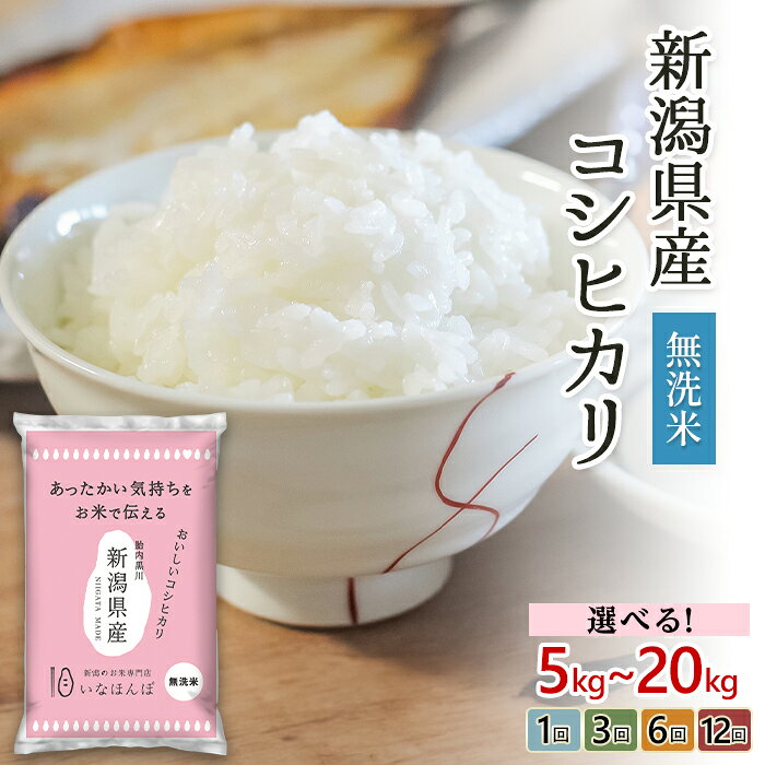新米 令和7年産 米 無洗米 定期便 5kg 10kg 15kg 20kg 新潟 コシヒカリ 白米 お米 選べる 1回 3回 6回 12回 3ヶ月 6ヶ月 12ヶ月 新潟こしひかり 【無洗米】新潟県産コシヒカリ（新潟ケンベイ）