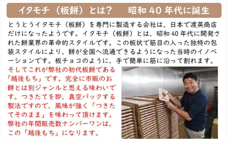 【ふるさと納税】訳ありイタモチ（越後もち）2枚セット　創業明治17年　渡英商店　謹製 餅 お餅 おもち - 画像3