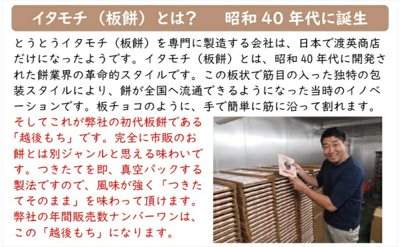 【ふるさと納税】訳ありイタモチ（越後もち）5枚セット　創業明治17年　渡英商店　謹製 餅 お餅 おもち - 画像3