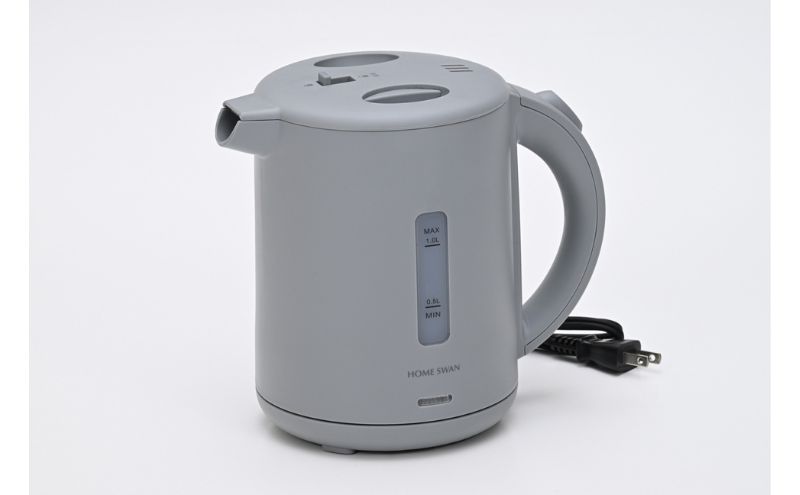 【ふるさと納税】転倒湯漏れ機能付き　電気ケトル1.0L　グレー　電化製品 キッチン用品 電気ケトル 空だき防止機能 こぼれにくい 卓上 サムネイル2