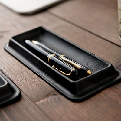 【ふるさと納税】colm レザートレイ　Mサイズ　ブラック　「立体成型で作った本革製トレイ」【1233169】 サムネイル2