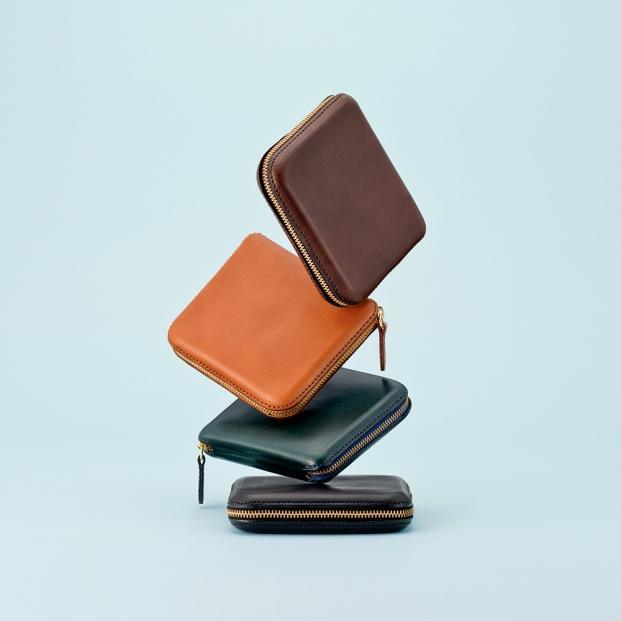 colm二つ折り財布　立体成型で作った本革製財布 【選べる4カラー】