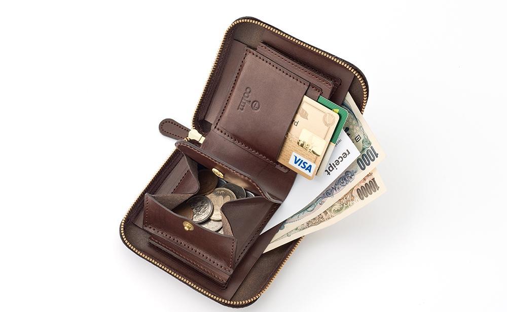 【ふるさと納税】colm二つ折り財布　立体成型で作った本革製財布 【選べる4カラー】 サムネイル2