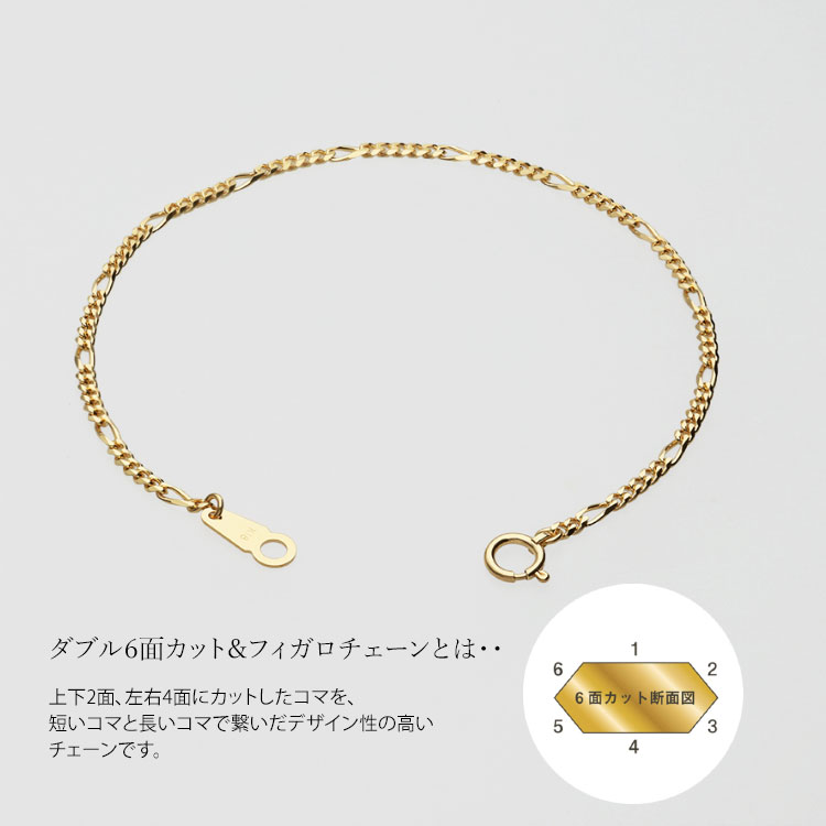 【ふるさと納税】ブレスレット 金 K18 フィガロ0.6φ 18cm 造幣局検定マーク入り｜金 ゴールド 18金 K18 日本製 アクセサリー ジュエリー ブレスレット 腕輪 レディース メンズ ファッション ギフト プレゼント 富山 富山県 魚津市 ※沖縄・離島への配送不可 サムネイル3