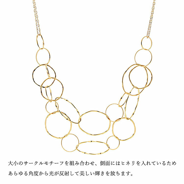【ふるさと納税】K18 2連サークルデザインチェーンネックレス｜金 18金 K18 日本製 アクセサリー ジュエリー ネックレス レディース メンズ ファッション ギフト プレゼント 富山 富山県 魚津市 ※沖縄への配送不可 サムネイル2