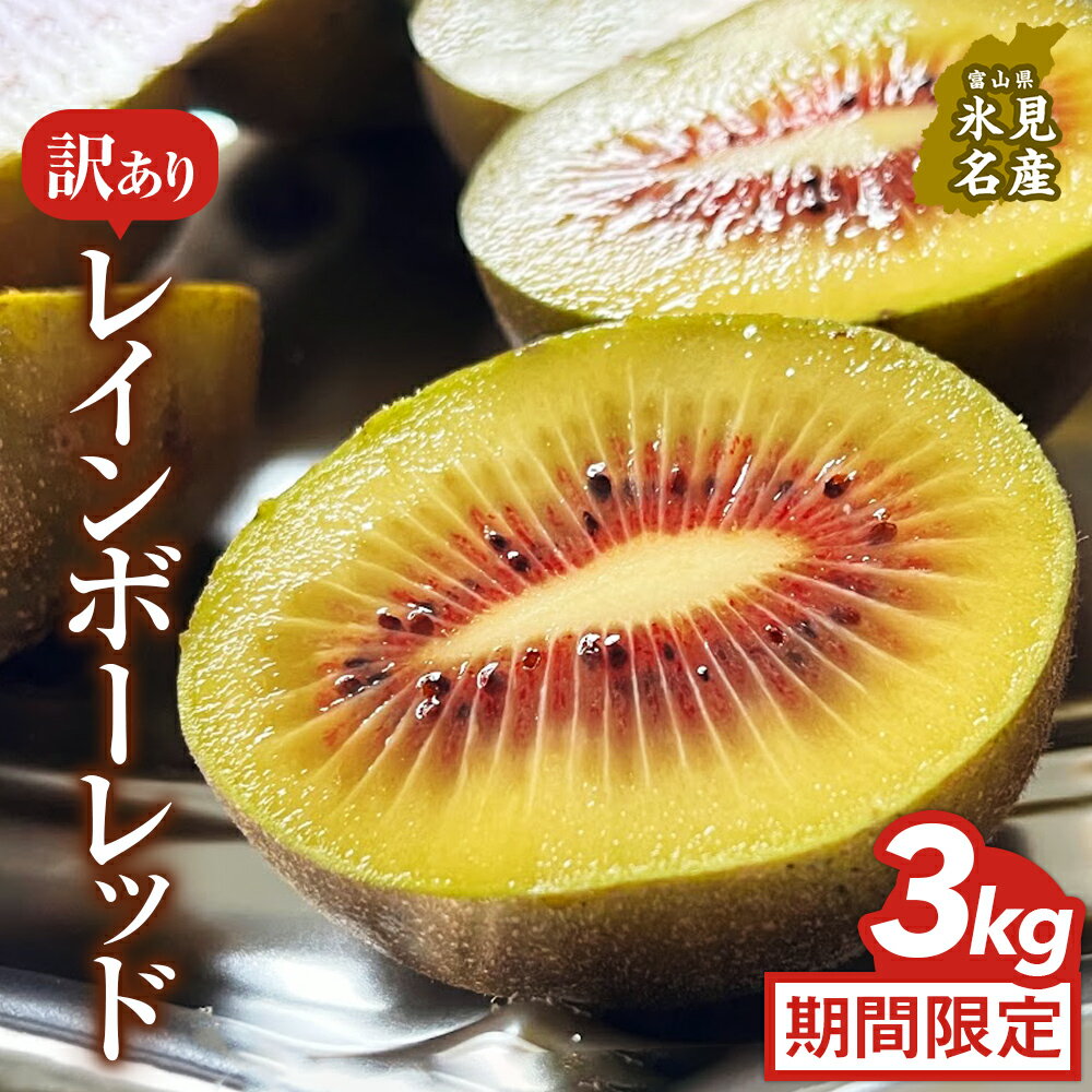 訳ありレインボーレッド3kg（小玉、異形、擦り傷、日焼け） 数量限定 希少 国産 甘い 氷見キウイランド 富山県 氷見市