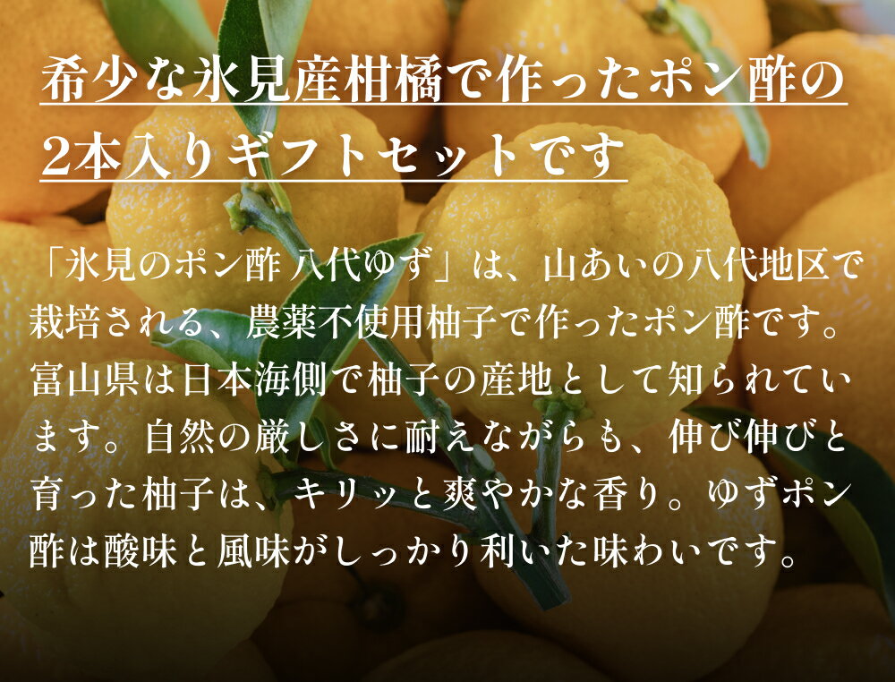 【ふるさと納税】氷見のポン酢 2本入り（みかんポン酢・ゆずポン酢）ギフトセット サムネイル3