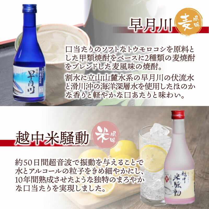 【ふるさと納税】焼酎6種飲み比べセット / お歳暮 年末年始 冬ギフト 焼酎 麦 米 芋 そば 飲みやすい 300ml 2合 6本 富山 滑川市 ロック 水割り お湯割り ストレート プレゼント ギフト サムネイル3