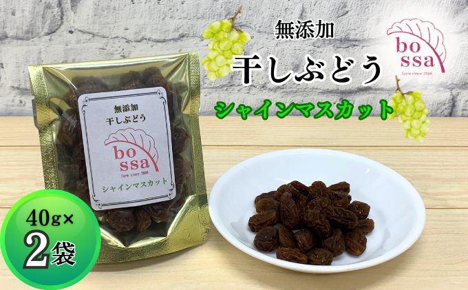 【ふるさと納税】無添加 干しぶどう シャインマスカット 40g×2袋 期間限定 国産 レーズン ドライフルーツ 砂糖不使用 お菓子 スイーツ 加工食品 無添加ドライフルーツ 濃厚 　お届け：2025年11月以降順次発送 サムネイル2