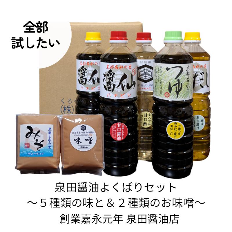 泉田醤油よくばり調味料セット 醤油 しょうゆ だし 出汁 味噌 酢 調味料 人気 詰め合わせ 詰合せ セット 富山県 黒部市 黒部