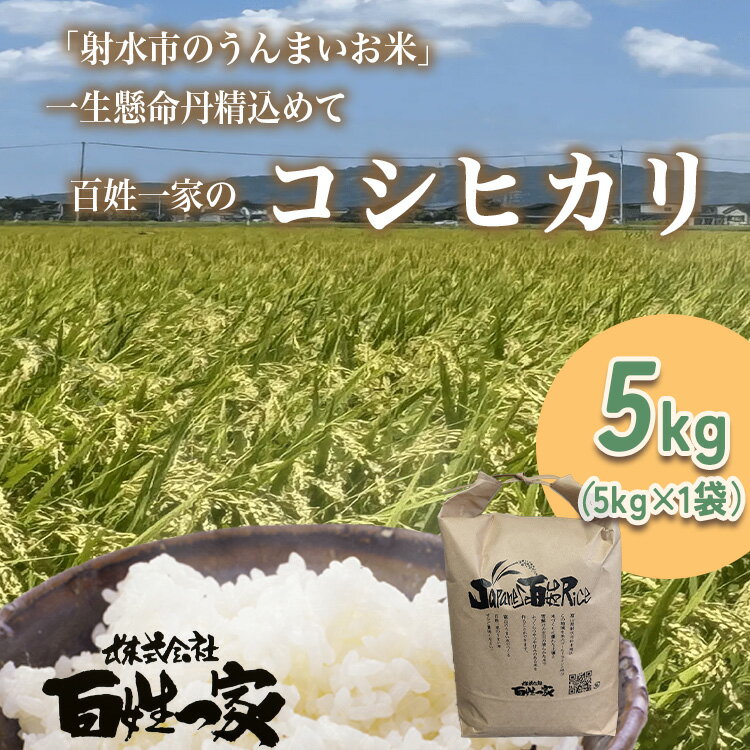 【射水市】【射水の美味しいお米】百姓一家のコシヒカリ 5kg【精米】｜お米 米 こめ コメ こしひかり コシヒカリ 令和7年産米 ブランド米 銘柄米 5kg 5キロ 白米 新米 富山県産 射水市産 北陸 人気 ランキング おすすめ ※離島への配送不可