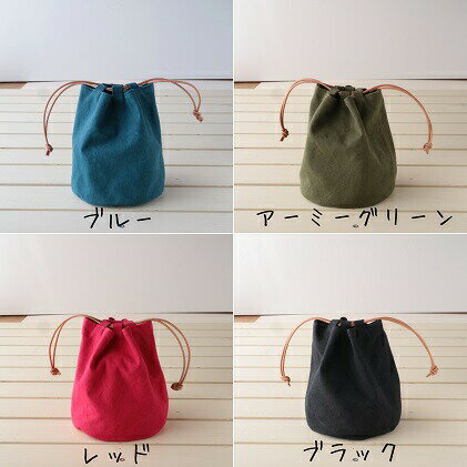【ふるさと納税】 丸底の巾着バッグ M [アトリエSASSA 富山県 朝日町 34310177] サムネイル2