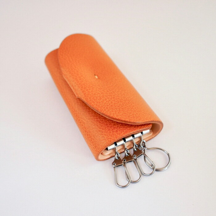 【能登半島地震復興支援】キーケース（4連キーリング付）　本革　ハンドメイド 革 日本製 レザー 手作り | おしゃれ かわいい メンズ レディース プレゼント 石川県 七尾市 能登