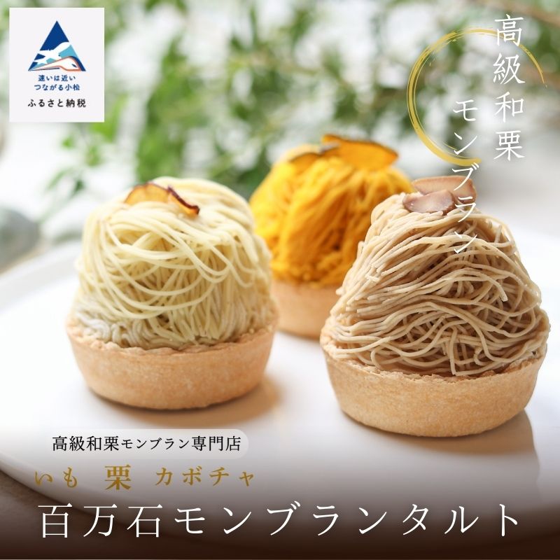 《高級和栗モンブラン》百万石モンブランタルト 栗 くり 冷凍 和 餡 人気 3個 お茶請け あんこ スイーツ お菓子 ギフト プレゼント 小松市 石川県 011073【高級和栗モンブラン専門店いも栗カボチャ】