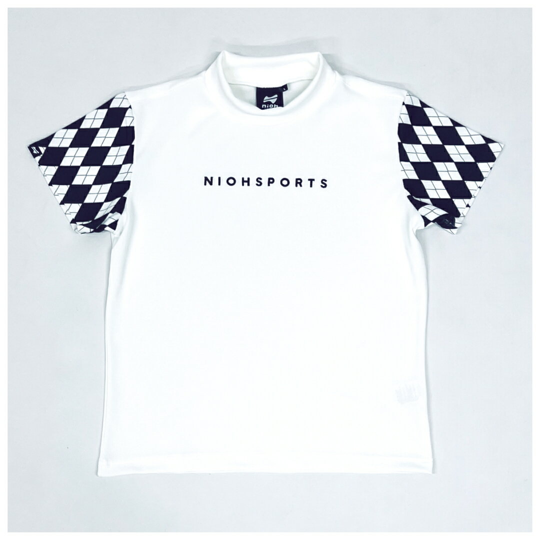 【ふるさと納税】【2025年春新発売】マイクロタフレッチ レディース アーガイルモックネックシャツ/ブラック/ホワイト ゴルフウェア ゴルフ アーガイル柄 モックネック 黒 白 おしゃれ コーデ サムネイル2