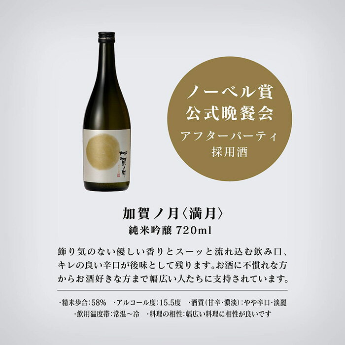 【ふるさと納税】 加賀ノ月 月暦セット (720ml × 6本) 日本酒 飲み比べ （純米大吟醸 山廃純米吟醸 純米吟醸 本醸造 純米酒）甘口 辛口 淡麗 飲みくらべ お酒 地酒 お中元 お歳暮 ギフト 贈答品 父の日 五百万石 冷酒 熱燗 石川県 小松市 北陸 030012【加越】 サムネイル2