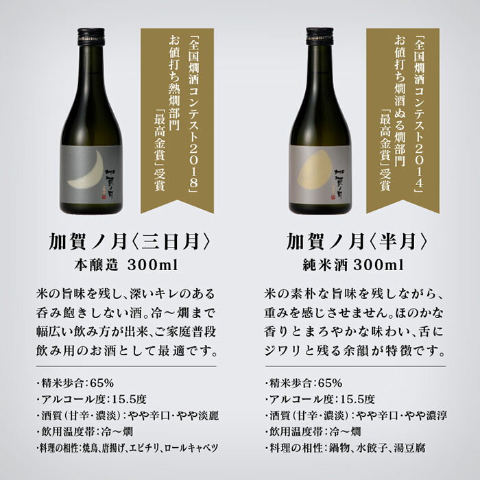 【ふるさと納税】 加賀ノ月 月暦セット ( 300ml × 5本 ) 日本酒 飲み比べ 地酒 お酒 （ 純米大吟醸 山廃純米吟醸 純米吟醸 本醸造 純米酒 ）甘口 辛口 淡麗 飲みくらべ お酒 地酒 お中元 お歳暮 ギフト 贈答品 父の日 五百万石 冷酒 熱燗 石川県 小松市 015028【加越】 サムネイル3