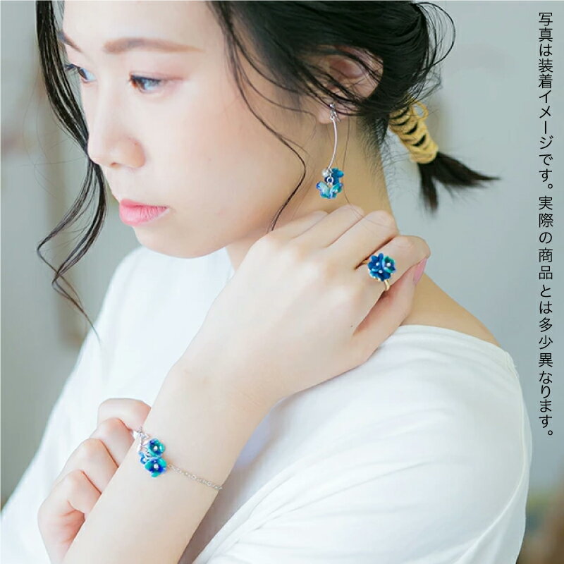 【ふるさと納税】《 可愛く九谷焼を楽しむ 》 九谷焼 × 布花アクセサリー九谷花 ( KUTANIKA ) 雫 ( 小花ピアス / イヤリング ) お中元 お歳暮 ギフト 小松市 石川県 014010【Nana flower】 サムネイル3