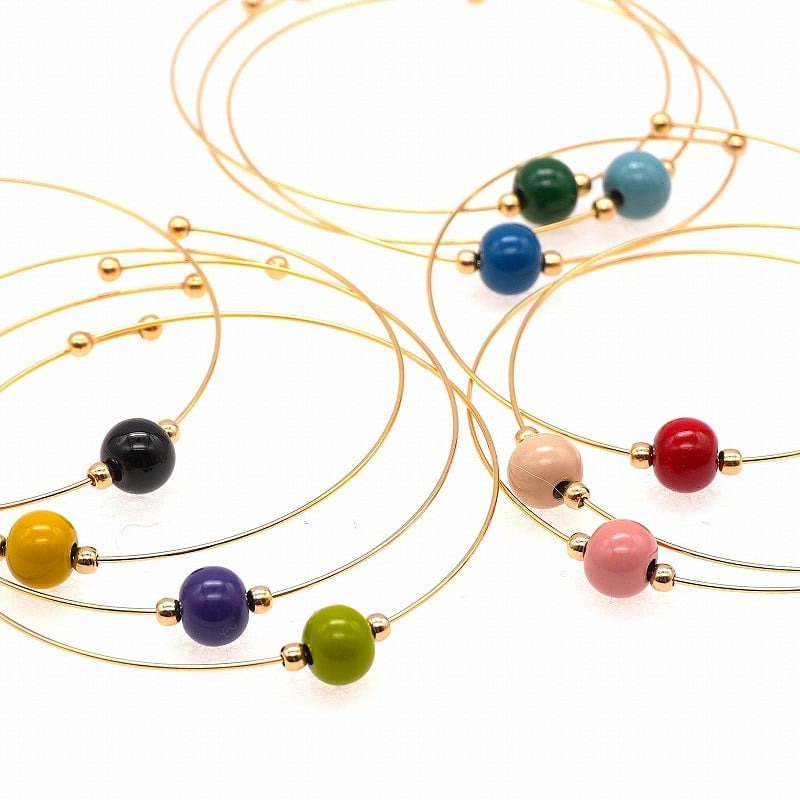 【ふるさと納税】輪島でうまれた うるしのブレスレット【選べるカラー ： 白 黄 黄緑 緑 水色 青 紫 ピンク 赤 黒】| アクセサリー 漆塗り 天然漆 伝統工芸 カジュアル シンプル ビジネス 能登 石川県 輪島市 サムネイル2