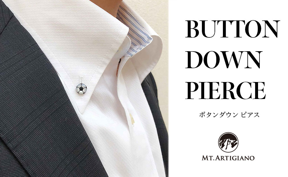 ボタンダウンピアス Sports サッカー 白蝶貝 漆 蒔絵 ドレスピアス ピンブローチ タイタック アクセサリー 伝統工芸 工芸品 国産 うるしアート能登半島地震復興支援 F6P-0351