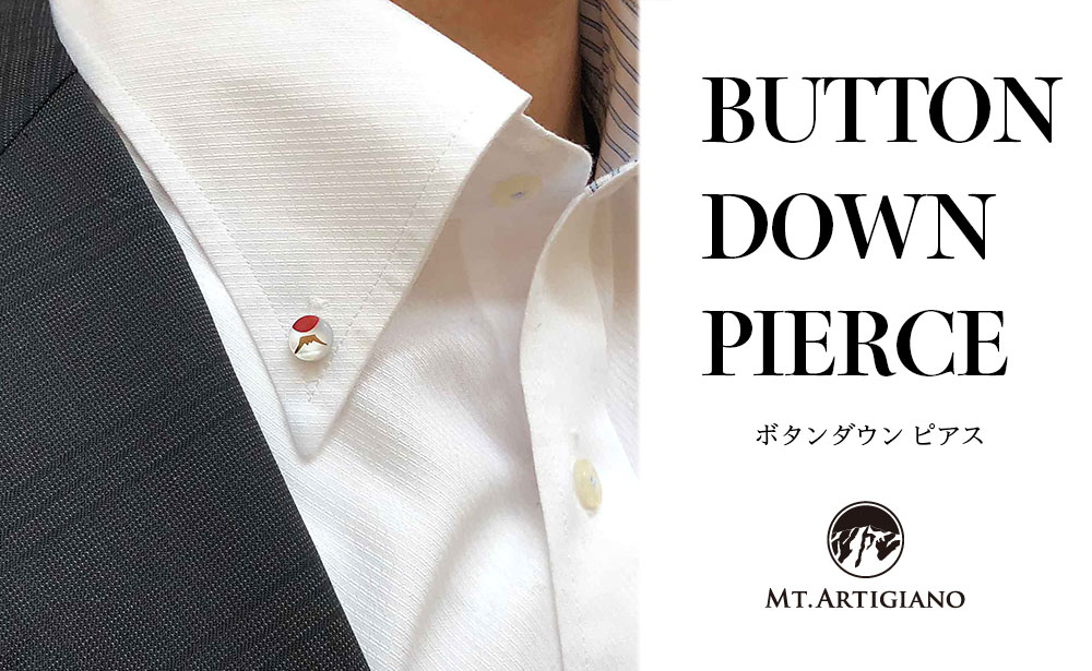 ボタンダウンピアス Japan 富士 富士山 白蝶貝 漆 蒔絵 ドレスピアス ピンブローチ タイタック アクセサリー 伝統工芸 工芸品 国産 うるしアート能登半島地震復興支援 F6P-0363