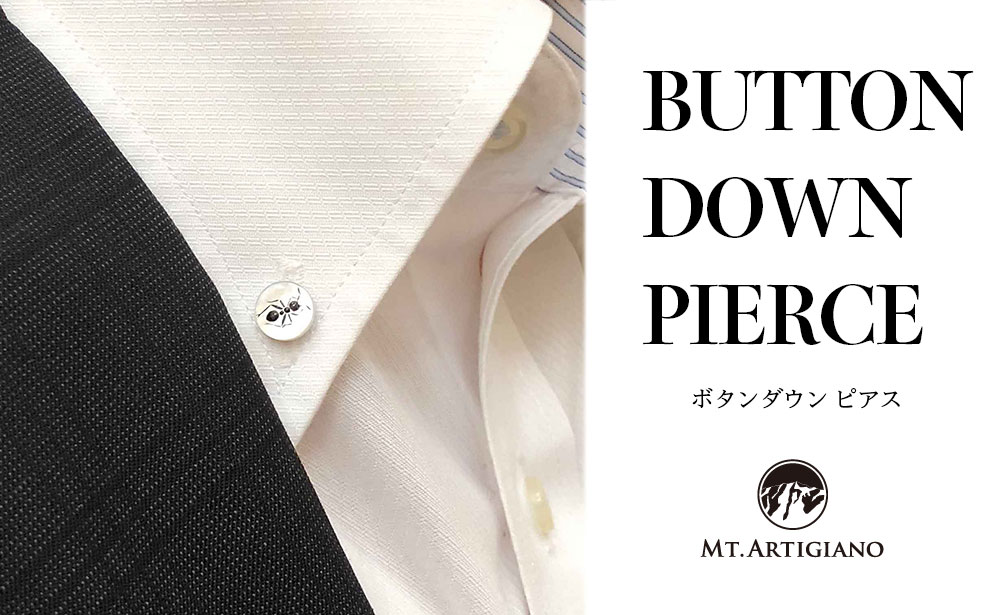 ボタンダウンピアス Others Ant 黒 蟻 アリ 白蝶貝 漆 蒔絵 ドレスピアス ピンブローチ タイタック アクセサリー 伝統工芸 国産 うるしアート 能登半島地震復興支援 F6P-0381