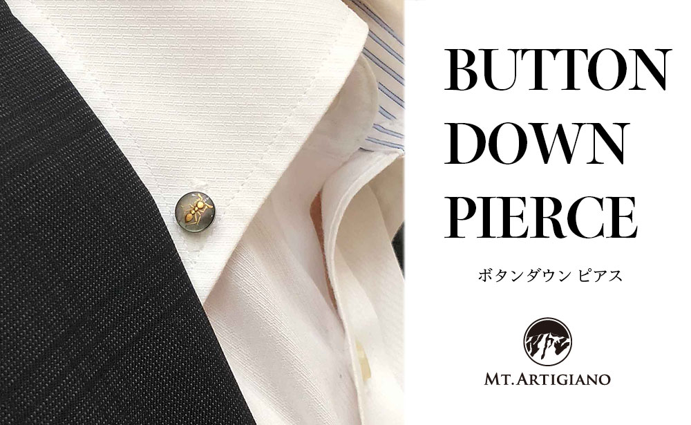 ボタンダウンピアス Others Ant 金 蟻 アリ 黒蝶貝 漆 蒔絵 ドレスピアス ピンブローチ タイタック アクセサリー 伝統工芸 工芸品 国産うるしアート 能登半島地震復興支援 F6P-0382