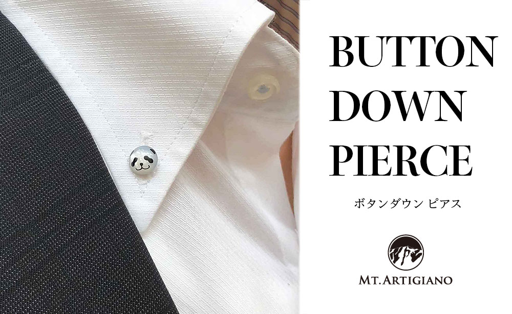 ボタンダウンピアス animal パンダ 白蝶貝 漆 蒔絵 ドレスピアス ピンブローチ アクセサリー ギフト 伝統工芸 工芸品 国産 うるしアート能登半島地震復興支援 F6P-0384