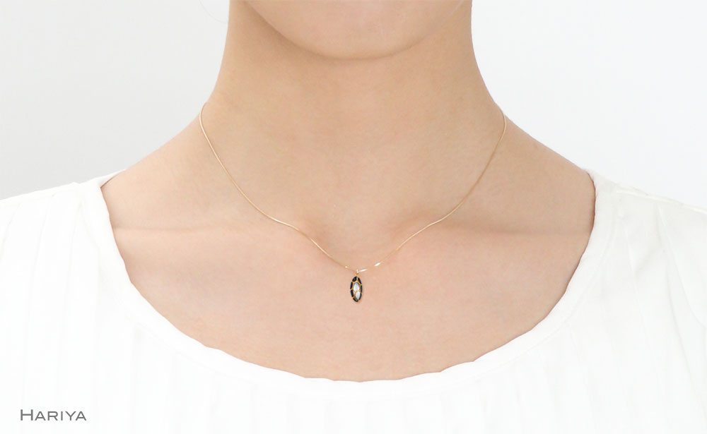 【ふるさと納税】【ギフトにもおすすめ】ペンダント Filo (オーバル・黒) F6P-0803 サムネイル2