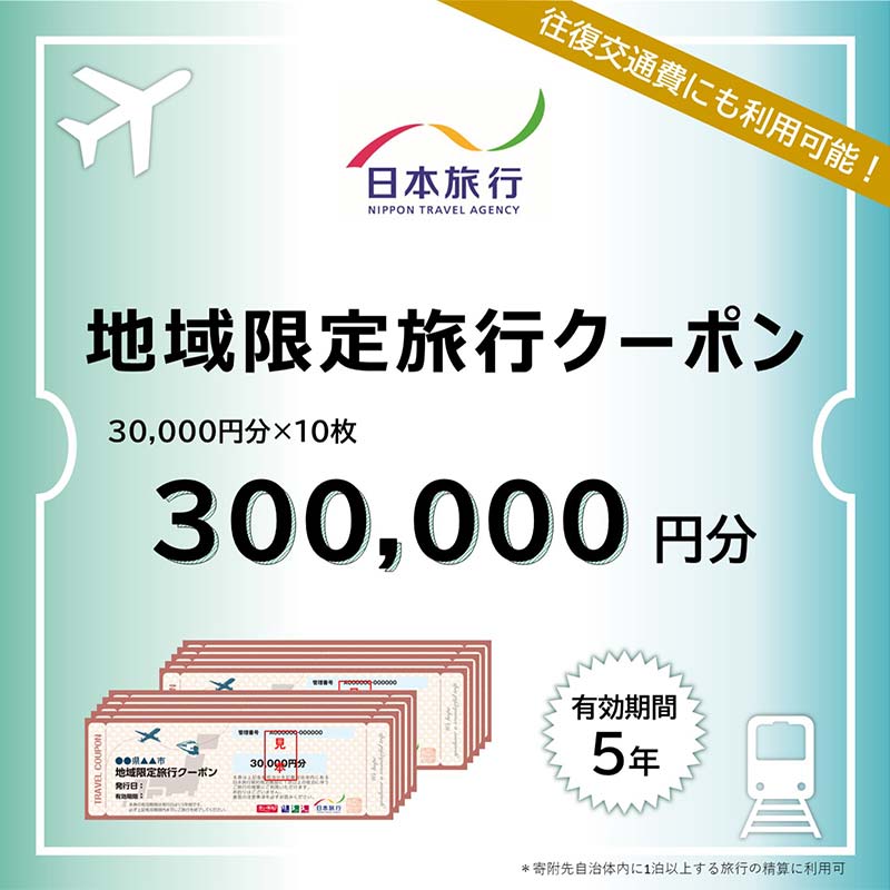 日本旅行 地域限定 旅行クーポン 300,000円分 旅行 クーポン 利用券 チケット宿泊 宿 旅館 ホテル レジャー 体験 交通 観光 トラベル 加賀市 能登半島地震復興支援 F6P-1023