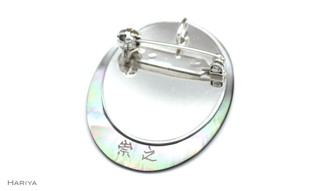 【ふるさと納税】天の川蒔絵 黒蝶貝ブローチ 蒔絵 漆 黒蝶貝 オリーブの木 フクロウ ふくろう ハンドメイド ブローチ アクセサリー ギフト 伝統工芸 工芸品 国産 能登半島地震復興支援 F6P-1148 サムネイル3