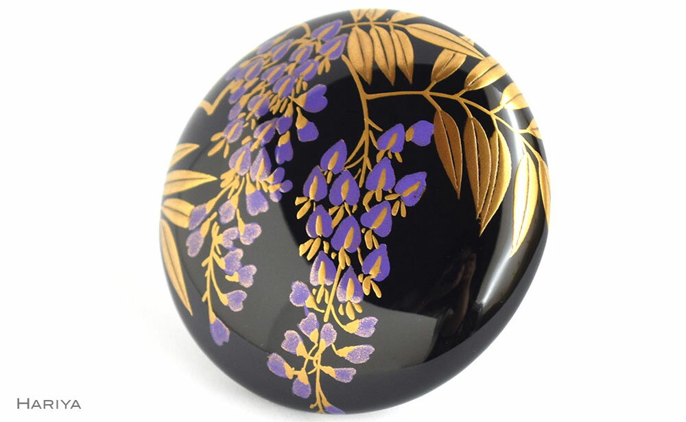 【ふるさと納税】藤蒔絵 柘漆塗ブローチ 蒔絵 黒漆 漆 木 藤の花 うるしアート ハンドメイド ブローチ アクセサリー ギフト 伝統工芸 工芸品 国産 能登半島地震復興支援 F6P-1156 サムネイル3