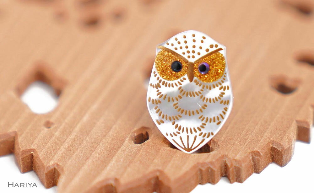 【ふるさと納税】ふくろう蒔絵 白蝶貝ピンブローチ 型 桐箱付き 蒔絵 漆 白蝶貝 ふくろう フクロウ ピンブローチ アクセサリー ギフト 伝統工芸 工芸品 国産 能登半島地震復興支援 F6P-1540 サムネイル2