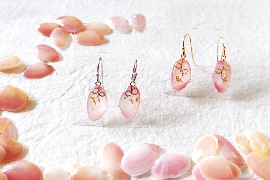 【ふるさと納税】 アクセサリー 石川能登 さくら貝 選べる種類 ピアス or イヤリング 金具の色 1個 [さくら貝小貝くらふと華 石川県 志賀町 sk17jkh10009] ピンク系 おしゃれ レディース アクセ 樹脂 サムネイル3