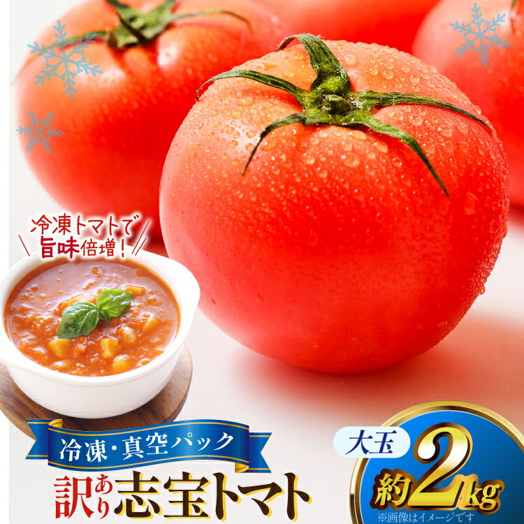 訳あり トマト 冷凍志宝トマト大玉 2kg (真空パック) [モアショップヤマモト 石川県 宝達志水町38601346] 野菜 とまと 大玉 不揃い 規格外 2キロ わけあり 訳アリ 家庭用 やさい tomato