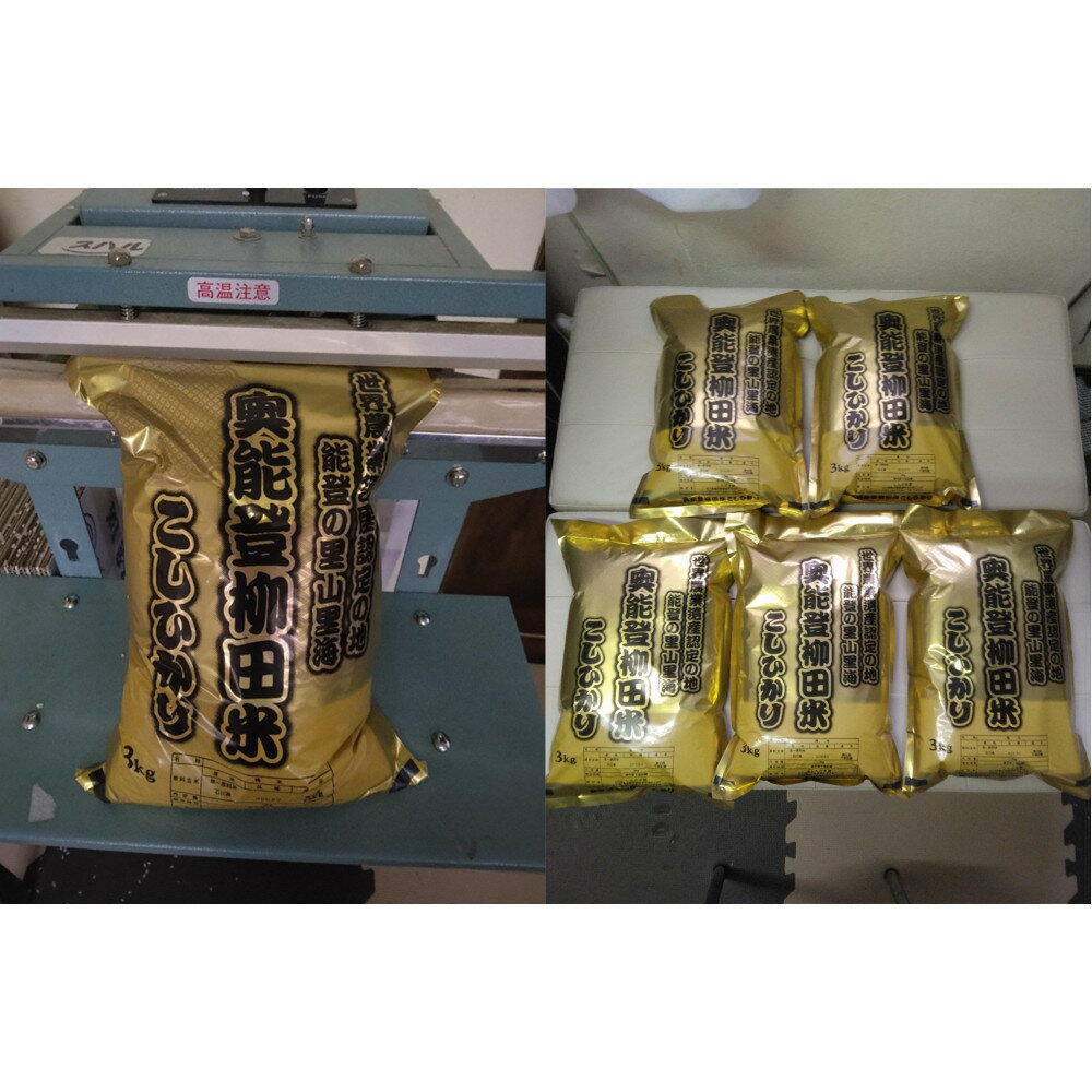 【復興支援】【令和7年産】奥能登柳田米B5（定期便）3kg×5 合計15kg | お米 奥能登柳田米 こしひかり おすすめ 人気 送料無料