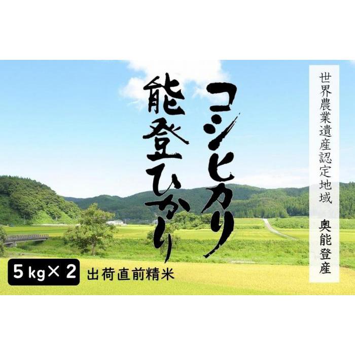【復興支援】【令和7年産】奥能登人気銘柄2種コシヒカリ5kg・能登ひかり5kgの食べ比べ（計10kg）【精米】 | こしひかり のとひかり お米 こめ 白米 精米 ごはん おむすび おにぎり お弁当 食品 人気 おすすめ 送料無料