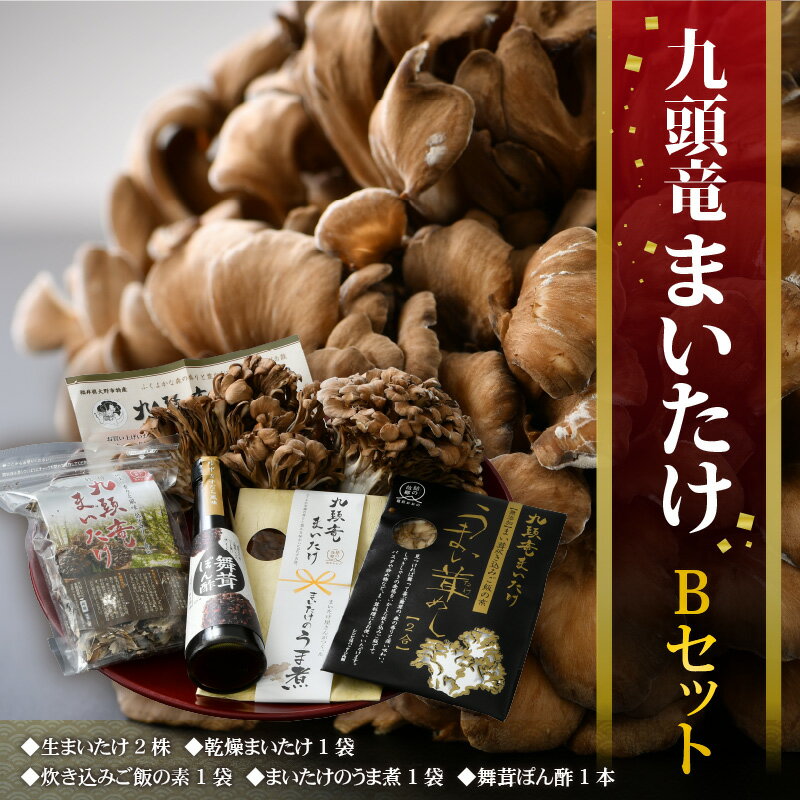 【ふるさと納税】九頭竜まいたけ と うま煮 ・ ごはんの素 など加工品セット(Bセット)[A-038005]| まいたけ 乾燥 ポン酢 炊き込みご飯 きのこ 舞茸 香り 最上級 歯ごたえ 天ぷら おすすめ 加工品 加工食品 九頭竜 秋の味覚 冷凍保存 山菜 ビタミンD βグルカン - 画像2