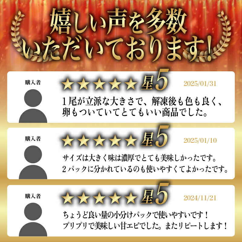 【ふるさと納税】【選べる容量！】【小分け】越前産冷凍甘えび大サイズ 500g / 1.0kg / 1.5kg / 2.0kg [C-11012] / 甘えび 甘エビ えび 大ぶり甘エビ 海老 海鮮 刺身 冷凍 福井県鯖江市 サムネイル3