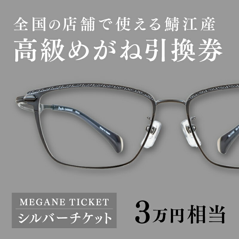 『鯖江産 高級めがね引換券：シルバー（3万円相当）』[H-06401] / 眼鏡 めがね メガネ 引換券 引き換え券 チケット ギフト サングラス FACTORY900 tesio 水島眼鏡 増永眼鏡 ペーパーグラス ふるさと納税眼鏡