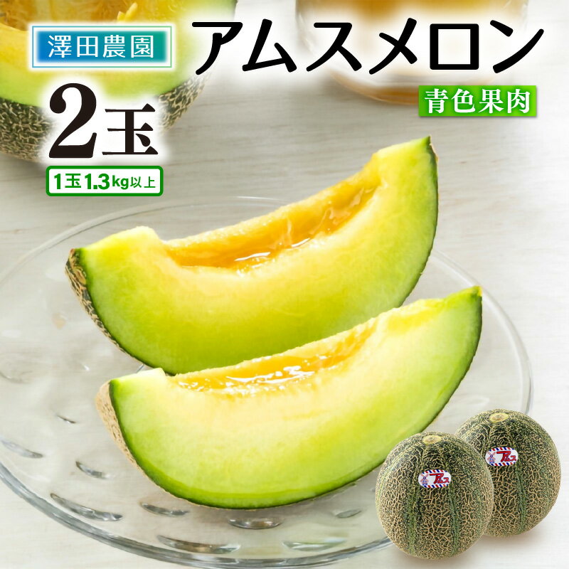【ふるさと納税】【先行予約】アムスメロン（1.3kg以上 2玉入) とろけるような果肉が絶品！／ 期間限定 数量限定 果物 フルーツ 青肉 産地直送 ※2026年7月上旬より順次発送 サムネイル2