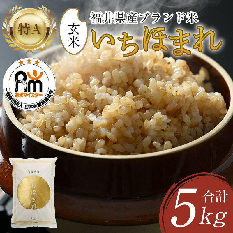【令和7年産】いちほまれ 玄米 5kg×1袋《お米マイスター厳選！新鮮な高品質米をお届け！》／ 福井県産 ブランド米 ご飯