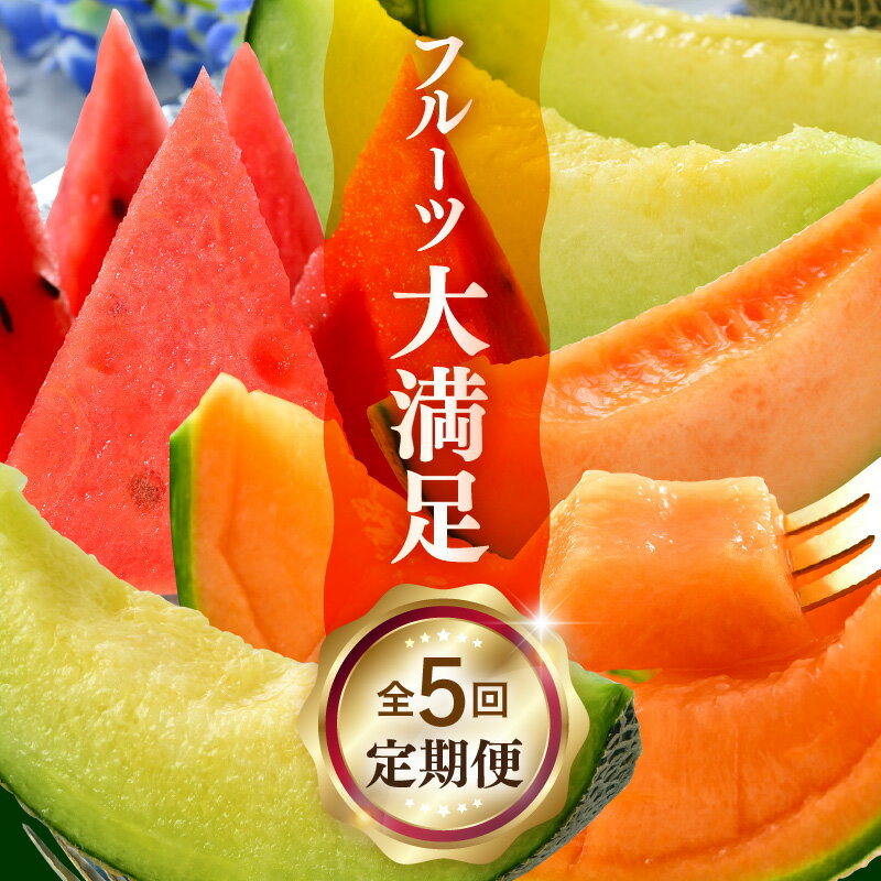 【ふるさと納税】【先行予約】《定期便全5回》フルーツ大満足定期便 ／ すいか マスクメロン 高級メロン 大玉 果物 フルーツ 夏 ギフト 農家直送 ※2026年6月上旬以降発送 サムネイル2
