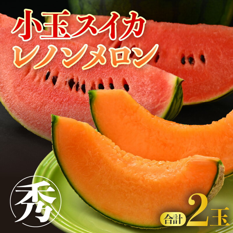 【ふるさと納税】【先行予約】メディアで紹介 今話題のレノン！【秀品】佐藤農園の小玉スイカとレノンメロンのセット 計2玉 / 農家直送 有機肥料 低農薬 すいか フルーツ 果物 くだもの 野菜 赤い食べ物 甘い 贈答 旬 夏 ※2026年6月中旬より順次発送 サムネイル2