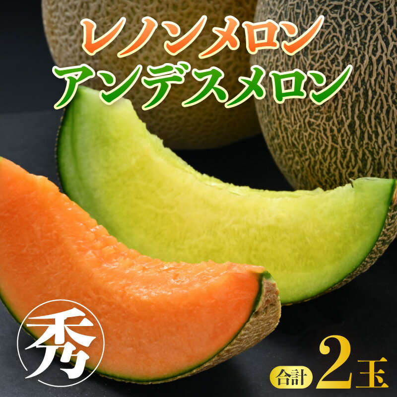 【先行予約】メディアで紹介！今話題のレノン 佐藤農園の赤肉と青肉食べ比べ計2玉（レノンメロン・アンデスメロン）農家直送 秀品 お届け！ / フルーツ くだもの 特産 旬 夏 果物 完熟 メロン 朝どれ 美味しい お取り寄せ 贈答 ※2026年6月中旬より順次発送