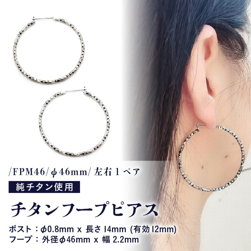 【ふるさと納税】チタンフープピアス/FPM46/φ46mm/左右1ペア チタン製 日本製 【ピアス フープピアス オールチタン 純チタン アクセサリー おしゃれ 軽量】 サムネイル2
