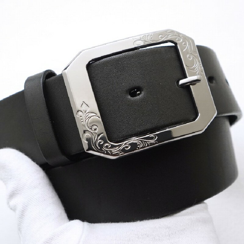 【ふるさと納税】チタンバックル Type-A3/ 幅40mm 本革 ブラック 日本製【サイズをお選びください】【ベルト バックル 牛本革 本革ベルト 牛革ベルト 革製品 紳士 メンズ ビジネス 通勤 就活 スーツ 黒 チタン製 国産】 サムネイル3