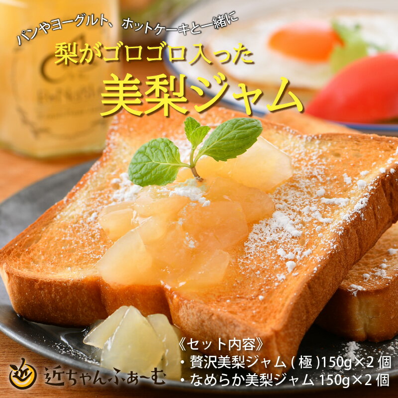 【ふるさと納税】女子力高めの梨農家姉妹がおくる！ ゴロゴロ果肉たっぷり美梨ジャム 4個セット サムネイル2