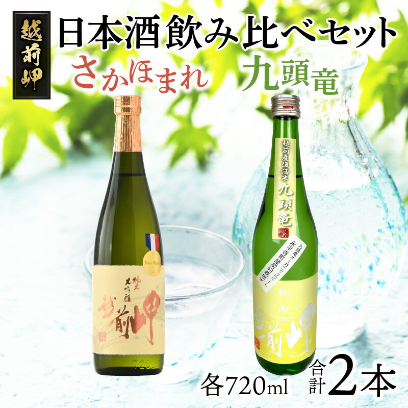 【ふるさと納税】酒好きも思わず唸る、田辺酒造　日本酒飲み比べセット（720ml×2本）／越前岬 純米大吟醸 「さかほまれ」 ＆　越前岬 槽搾り純米 永平寺町産復活米 「九頭竜」 サムネイル2