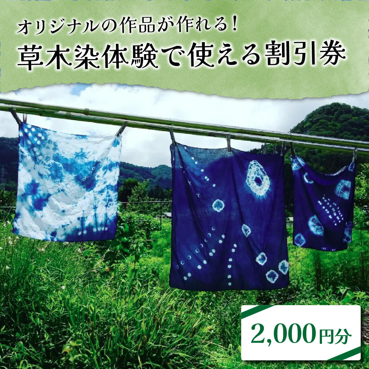 【ふるさと納税】草木染体験2,000円分割引　オリジナルのハンカチ・バンダナ・スカーフ作りなど / 体験 染物 ハンドメイド 手作り 家族 サムネイル2
